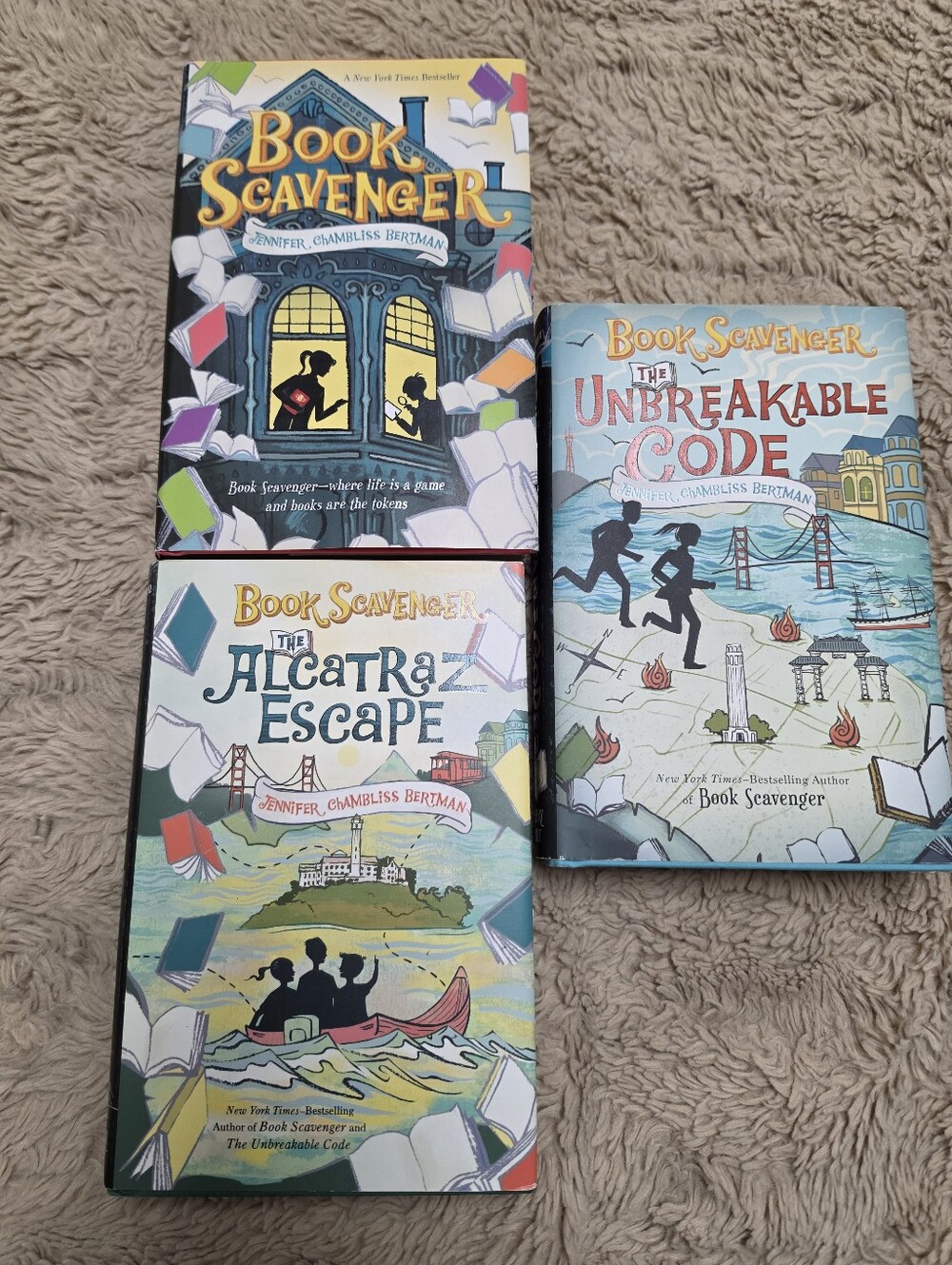 Book Scavenger Hardcover Book Set, Books 1, 2,3 By Jennifer Shambliss Bertman